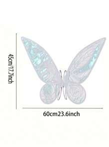 蝴蝶圖案服裝,蝴蝶彩色翅膀套裝,適用於節日派對表演道具 - 白色 - 查看 7