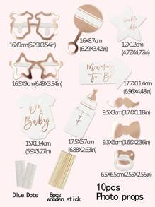 10 件婴儿洗礼照片展台道具，适合新妈妈庆祝