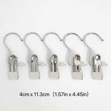 5pcs/Pack Multi-Functional Hook Clip For Pants, Clothes, Kitchen, Cabinet, Closet Organizer - Beige - View 3
