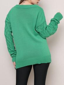 Women Knit Tops - màu xanh lá - Xem 4