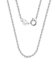 FOREVER QUEEN S925 sterling silver necklace 30 flash O plain chain 1.6mm simple chain naked chain - Silver - View 1