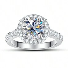 ANU JEWEL D Color Moissanite Ring 925 Sterling Silver Ring Wedding Engagement Bridal Jewelry