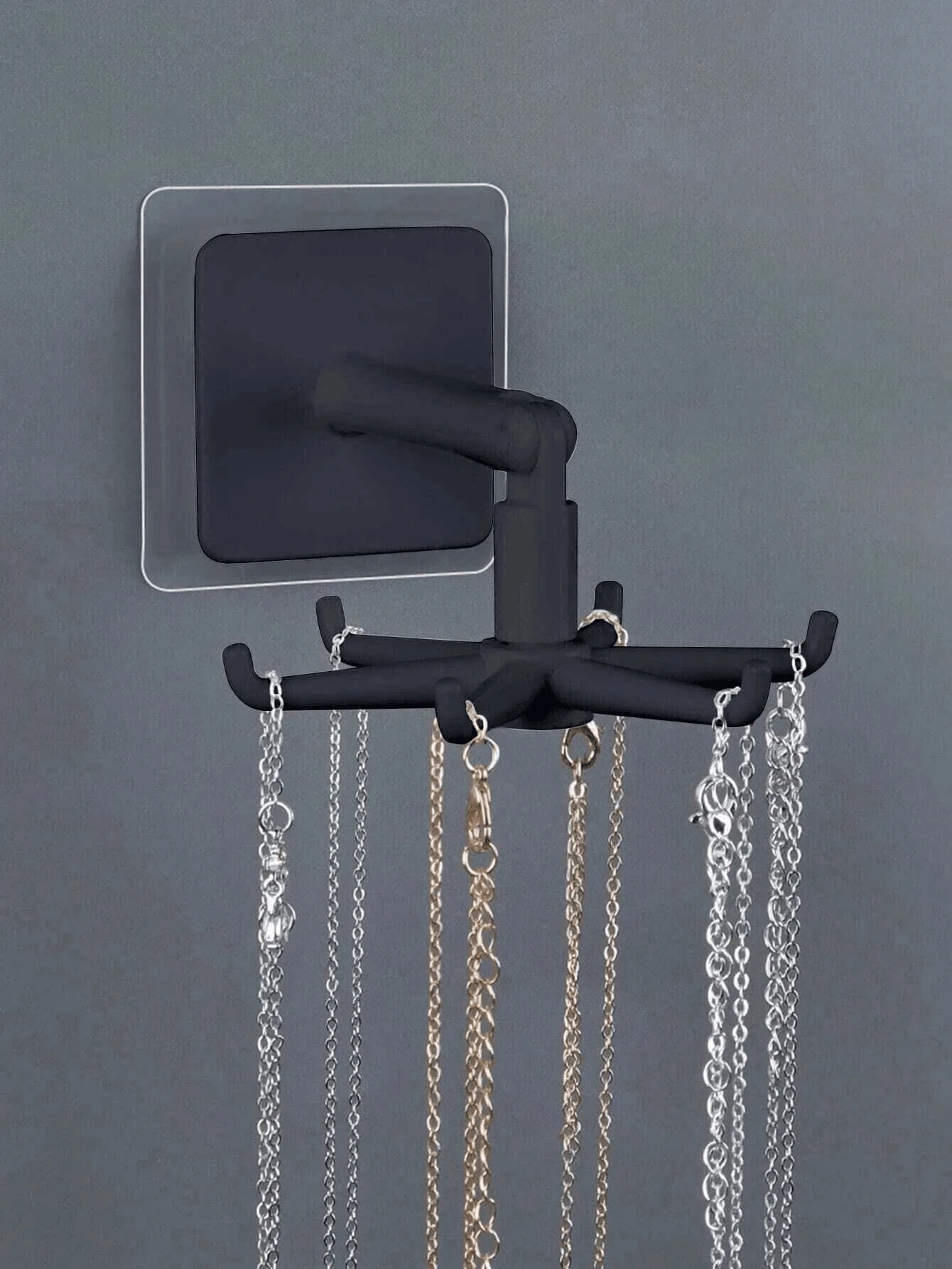 1 件/4 件珠宝收纳盒、可旋转壁挂式家居项链收纳盒、厨具收纳盒、钥匙扣收纳盒、发带收纳盒 - 黑色 - 查看 1