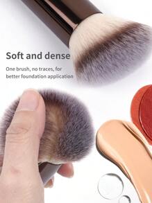 MAANGE 1 pieza Juego de pinceles profesionales para base de maquillaje, pinceles tubulares biselados, herramientas de maquillaje con fibras suaves para un fácil transporte, pinceles para viajar