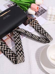 1pc Black Crossbody & Shoulder Strap Adjustable Leisure Bag Strap Detachable Women's Bag Strap Replacement Accessory