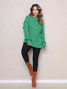 Women Knit Tops - màu xanh lá - Xem 1
