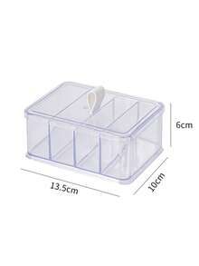 1pc Cable Management Box With Lid For Charger, Power Cord, Data Cable, Desktop Wire Organizer - 4 Compartment Storage Box - View 3