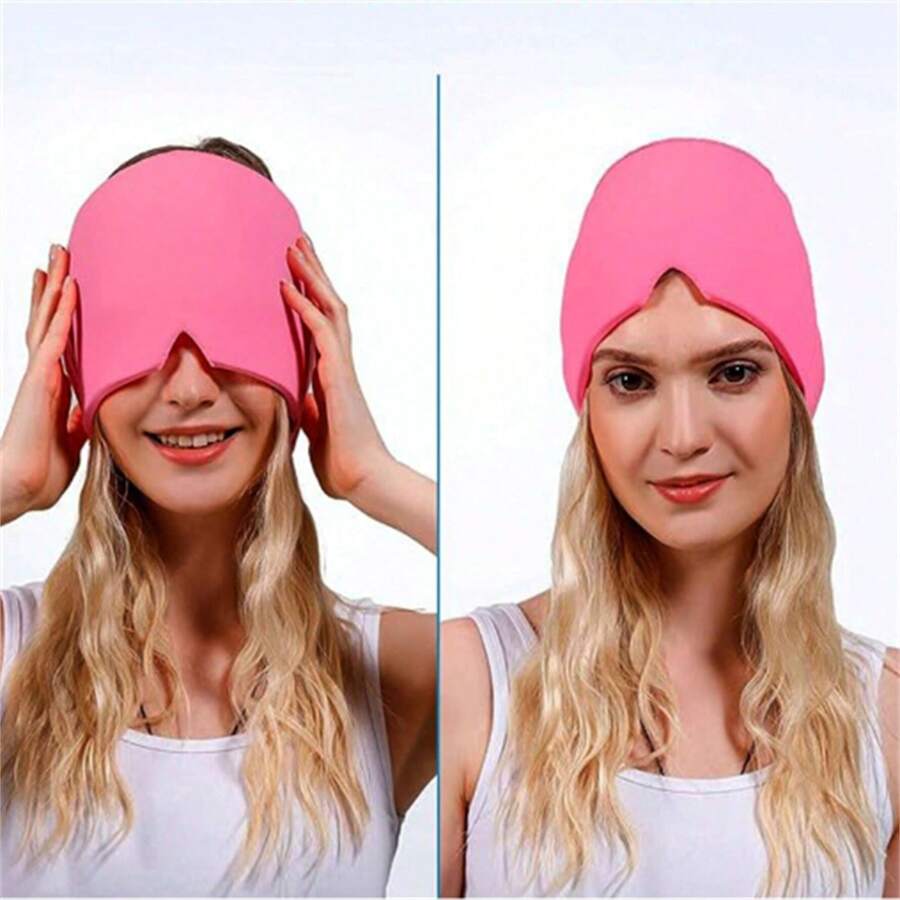 1pc Cold Gel Head Pack, Cold Compress To Relieve The Tension And Pressure Of The Product Device, Fully Wrapped Cold Compress, Hot Compress Cap - Multicolor - View 1