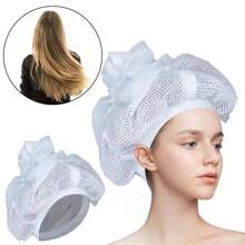 1pc Gorro de red para secar cabello rizado con secador - Blanco - Ver 7