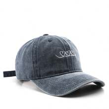 Gorro de béisbol vintage bordado con aspecto desgastado para mujeres/hombres, gorro de béisbol de protección solar para exteriores de primavera/otoño para la calle - multicolor - Ver 2