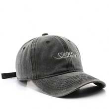 Gorro de béisbol vintage bordado con aspecto desgastado para mujeres/hombres, gorro de béisbol de protección solar para exteriores de primavera/otoño para la calle - multicolor - Ver 4