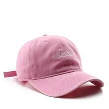 Gorro de béisbol vintage bordado con aspecto desgastado para mujeres/hombres, gorro de béisbol de protección solar para exteriores de primavera/otoño para la calle - multicolor - Ver 3