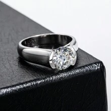 Anillo Solitario De Moissanita Para Mujer, Joyería Nupcial De Compromiso Y Boda - Blanco - Ver 9