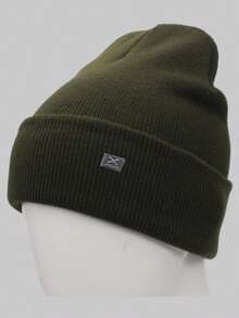 1頂男士純色時尚舒適針織帽,戶外保暖防風運動單車針織帽帶金屬扣,雙層休閒帽日常佩戴 - 彩色 - 查看 4