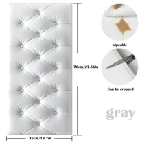 1pc Self-Adhesive Waterproof 3d Soft Pack Headboard Wall Sticker For Kindergarten, Bedroom And Living Room - Multicolor - View 8