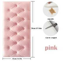 1pc Self-Adhesive Waterproof 3d Soft Pack Headboard Wall Sticker For Kindergarten, Bedroom And Living Room - Multicolor - View 6