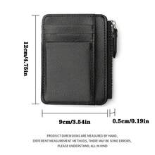 chất liệu da PU Kích thước nhỏ Ví thẻ Ví Đối với phụ nữ , Với dây kéo Huy hiệu tiền xu) Túi Và Thẻ căn cước Slot - màu đen - Xem 2