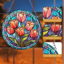 1 Miếng Hoa uất kim hương Hoa Tường Dấu hiệu , Tròn Nhuộm Acrylic Treo tranh , Tấm bảng Bức tranh Tấm ván Vật rủ xuống , Đối với Cửa Nhà nông Lễ hội Trang trí treo , Đối với Cửa sổ Sân vườn Quán bar Nhà  Phòng Văn phòng Trang trí , Trang trí lễ phục sinh - Nhiều màu - Xem 7