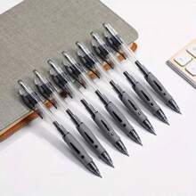 1 Set Of 10pcs 0.5mm Retractable Ballpoint Pens Suitable For School And Office Use Back To School