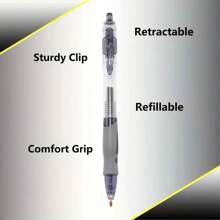 1 Set Of 10pcs 0.5mm Retractable Ballpoint Pens Suitable For School And Office Use Back To School