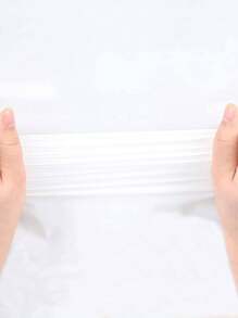 1pc Disposable White Plastic Round Tablecloth, Anti-Stain Table Cover For Home Living Room Dining Table Decoration,Christmas - White - View 5