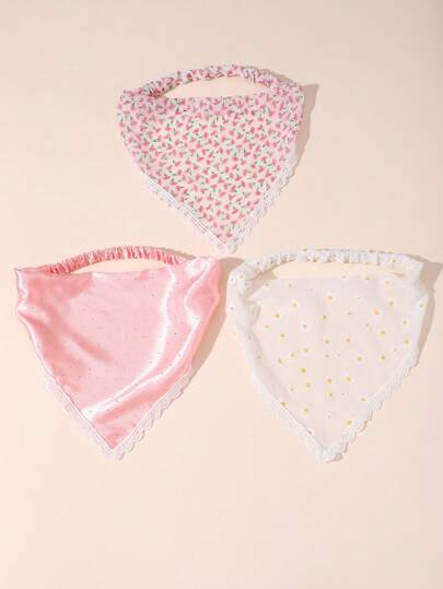 3件套女孩雏菊花饰发带头巾套装，适合日常装饰