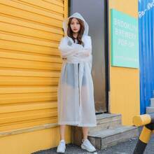 Impermeable transparente simple para adulto - Blanco - Ver 1