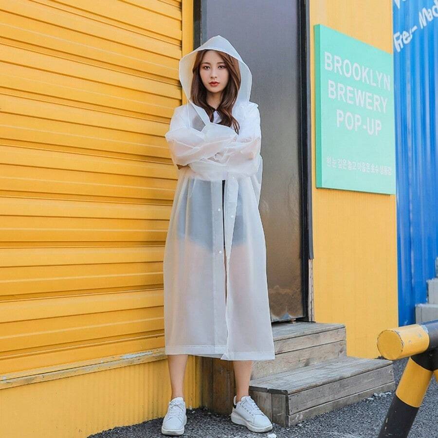 Impermeable transparente simple para adulto - Blanco - Ver 1
