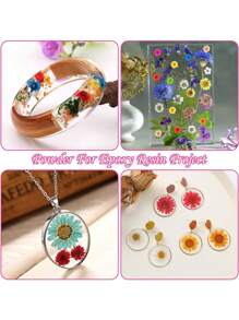 140pcs/Pack Miniature Dried Flower In Various Colors, Diy Jewelry, Earring, Crystal, Glass Sphere And Resin Filler, Valentine Day, Gift Gifts Birthday Graduation