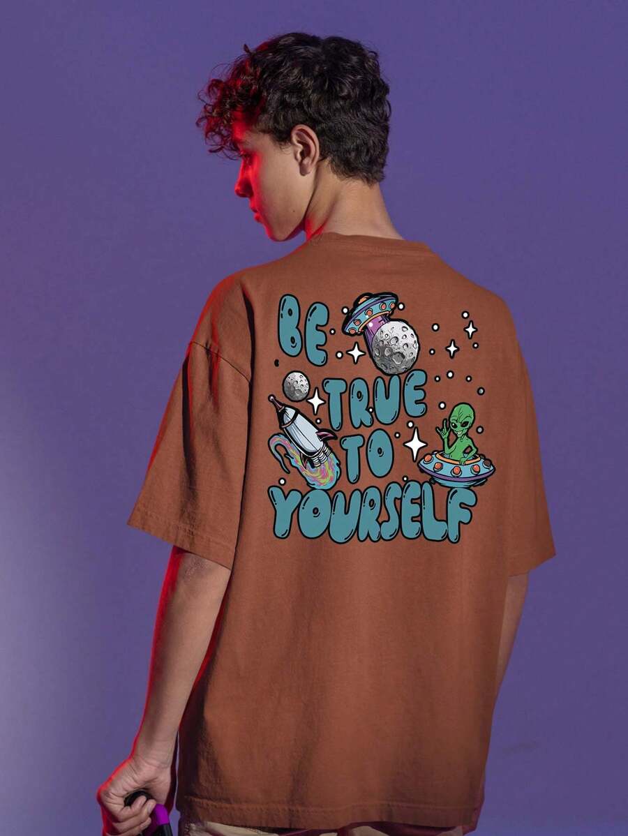 Men T-Shirts - 摩卡棕 - 查看 1