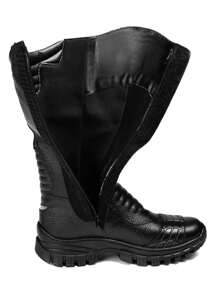 FRT Black Leather Military High-Top Combat Boots - màu đen - Xem 6
