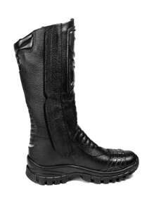 FRT Black Leather Military High-Top Combat Boots - màu đen - Xem 5