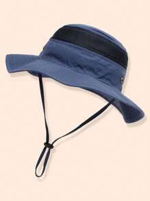 1pc Children's Breathable Mesh Sunshade Bucket Hat For Outdoor Activities In Summer