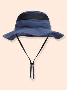 1pc Children's Breathable Mesh Sunshade Bucket Hat For Outdoor Activities In Summer