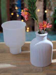 DIY 水晶胶水泥花瓶硅胶模具适用于石膏花瓶、装饰镜花瓶模具 - 1 件 - 無色 - 查看 12