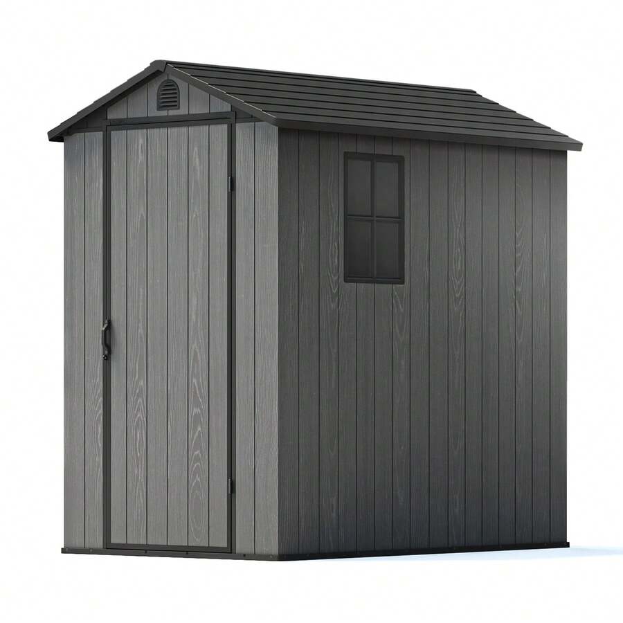 Patiowell 4 Ft X 6 Ft Plastic Shed For Outdoor Storage,Resin Shed With Window For Garden,Backyard,Tool Storage Use - Grey - View 1