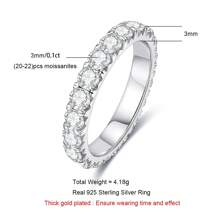 ANU JEWEL Nhẫn cưới tròn Moissanite 925 Sterling Silver 3.0mm hoàn hảo, thích hợp làm quà tặng - trắng - Xem 4