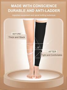 Cofoe 1 Pair Compression Socks Level 2 Over Thigh Sock 23-32 MmHg Pressure Open Toe Leggings Compression Stockings For Men Women