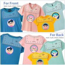 T恤尺子中心乙烯基指南，透明 V 领/圆形 PVC 尺子用于对齐，热压，儿童、青少年、成人，正面和背面测量 - 透明 - 查看 4