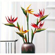 HAOSHICS 3Pcs Artificial Heaven Bird Flowers,Fake Bird Of Paradise Strelitzia,Faux Silk Plants For Home Office Wedding Table Centerpeice Decor, Valentine Day, Gift Gifts Birthday Graduation