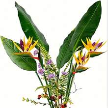 HAOSHICS 3Pcs Artificial Heaven Bird Flowers,Fake Bird Of Paradise Strelitzia,Faux Silk Plants For Home Office Wedding Table Centerpeice Decor, Valentine Day, Gift Gifts Birthday Graduation