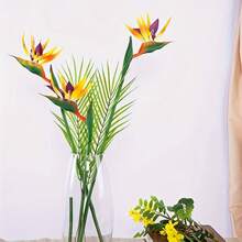 HAOSHICS 3Pcs Artificial Heaven Bird Flowers,Fake Bird Of Paradise Strelitzia,Faux Silk Plants For Home Office Wedding Table Centerpeice Decor, Valentine Day, Gift Gifts Birthday Graduation