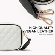 BOSTANTEN Crossbody Bags Leather Shoulder Handbags For Women - 黑與白 - 查看 6