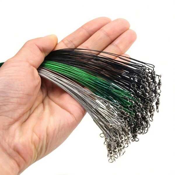 20-Piece Exceptionally Durable & Strong  Steel Fishing Line Set: Anti-Bite Technology With Easy-Attach Swivel & Leash Core - Trusted Quality For The Avid Fisher, Random Pattern Random Color Random Packaging Some Parts Are Sent Random There Is A Slight Error Due To Manual Measurement New And Old Styles Shipped Randomly