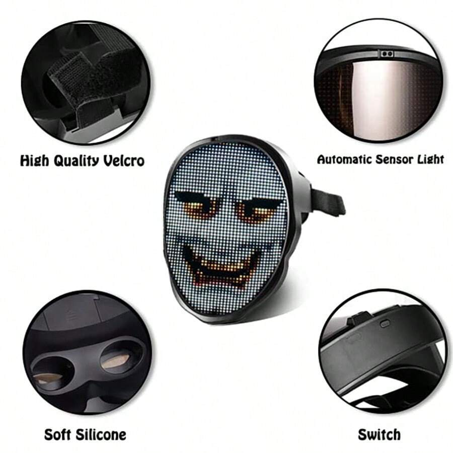 Face Transforming LED Mask With App Controlled - Programmable LED ...