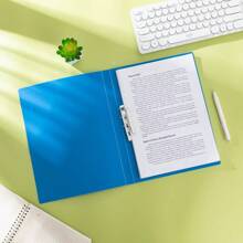 Carpeta A4 Con Clips Dobles Resistentes Para Archivar, Organizar Y Fijar Documentos, Multifuncional Con Múltiples Capas Para Uso En La Oficina Y Por Estudiantes - Azul - Ver 2
