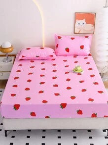 1pc Multicolor Active Printed Fitted Sheet, Modern Country Style Floral Print, Multiple Sizes, Thickened, Mothproof, Not Fading, No Pilling, Soft, Comfortable, Suitable For Home, Bedroom, Outdoor - Multicolor - View 3