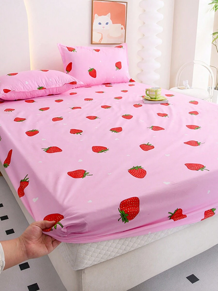 1pc Multicolor Active Printed Fitted Sheet, Modern Country Style Floral Print, Multiple Sizes, Thickened, Mothproof, Not Fading, No Pilling, Soft, Comfortable, Suitable For Home, Bedroom, Outdoor - Multicolor - View 1