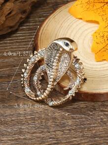 1pc Bohemian Style Rhinestone Snake Women Brooch - Yellow Gold - View 3