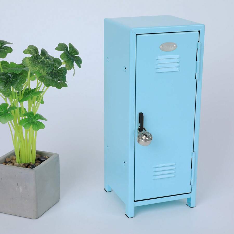 Mini Locker With Lock & Keys, Metal Small Locker For Desktop Lockbox ...
